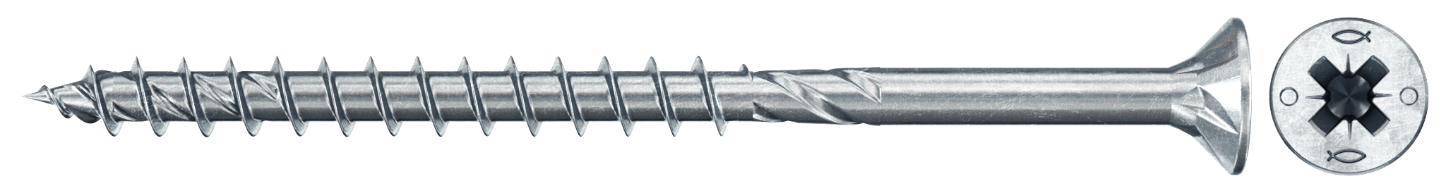 fischer PowerFast FPF II CZP 4,0 x 70 BC 200 Senkkopf mit Kreuzschlitz PZ Teilgewinde galvanisch verzinkt, blau passiviert
