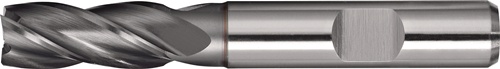 TECWERK Schaftfräser DIN 844 TypN D.4mm HSS-Co8 TiCN Weldon Z.4 kurz