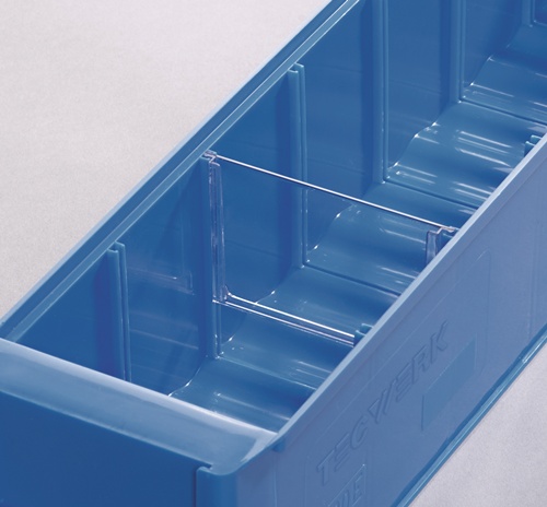 TECWERK Trennw.f.Regalkasten B.91mm Styrolux transp.10St./Btl.