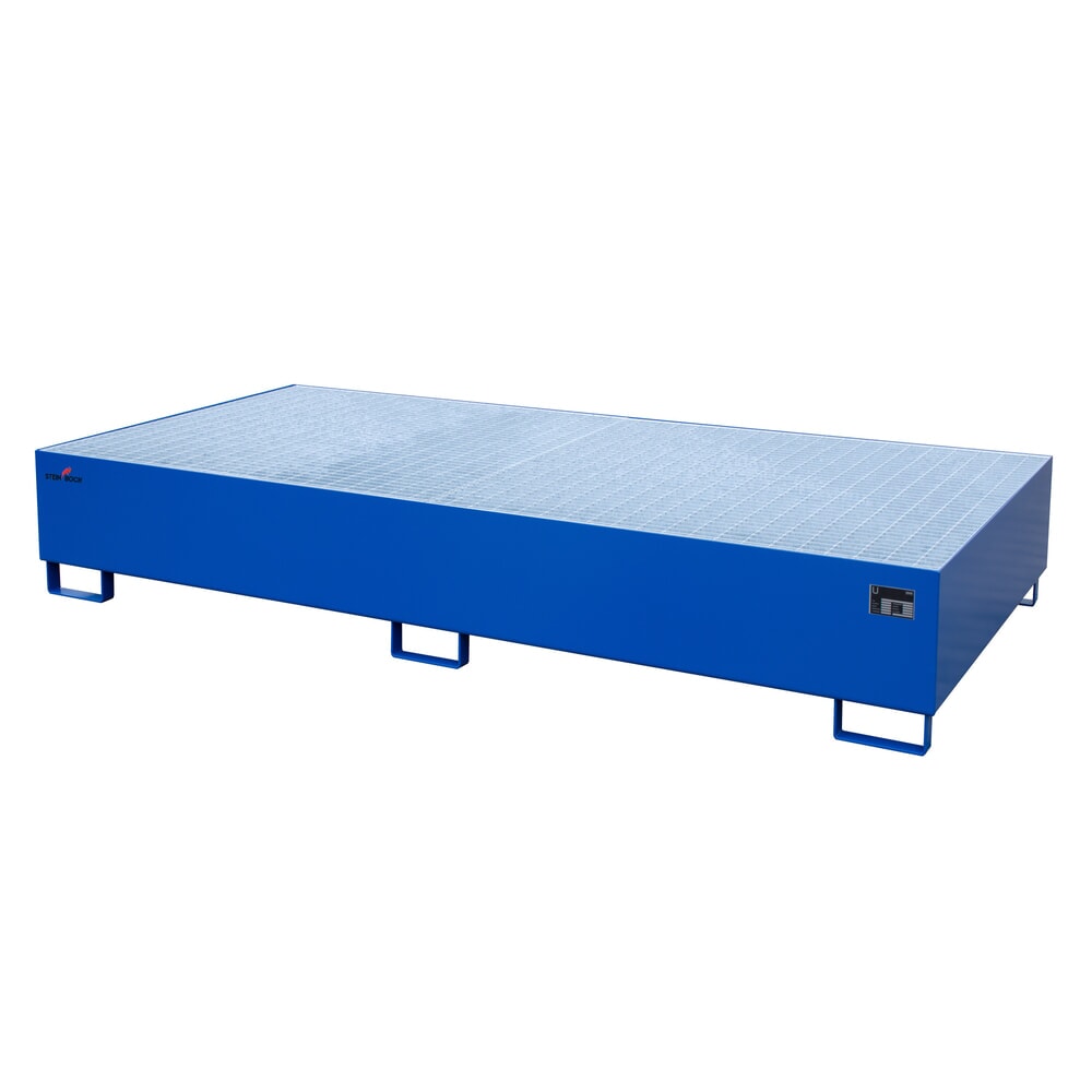 Steinbock® Auffangwanne aus Stahl für 2x KTC/IBC, blau