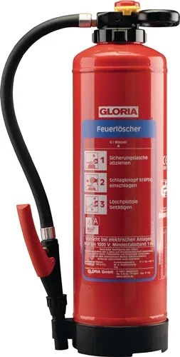 Wasserfeuerlöscher 6 kg aufladb.Brandkl.34 A m.Wandh.