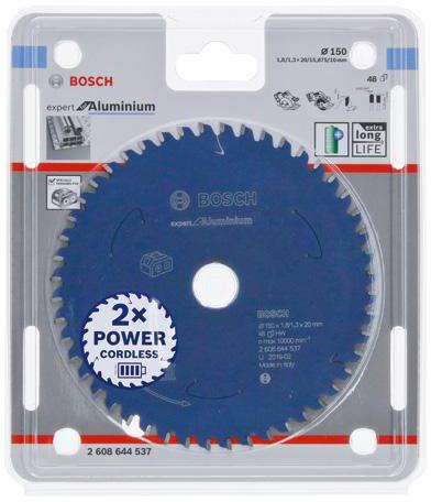 Bosch Kreissägeblatt Expert for Aluminium D.150mm Bohrung 20mm 48Zähne HLTCG 