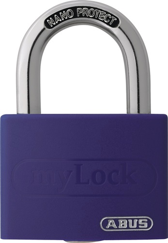 Zylindervorhangschloss T65AL/40 lila Lock-Tag Schlossk.-B.43mm Alu.versch.-schl.