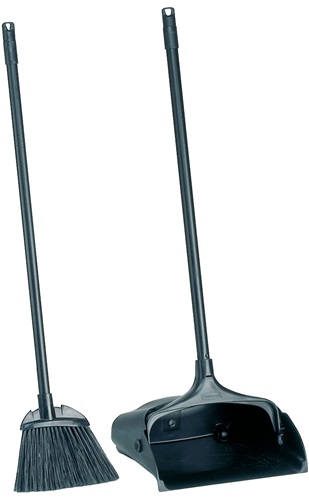 Standmüllschaufel Stiel m.Schaufel u.Besen schwarz RUBBERMAID