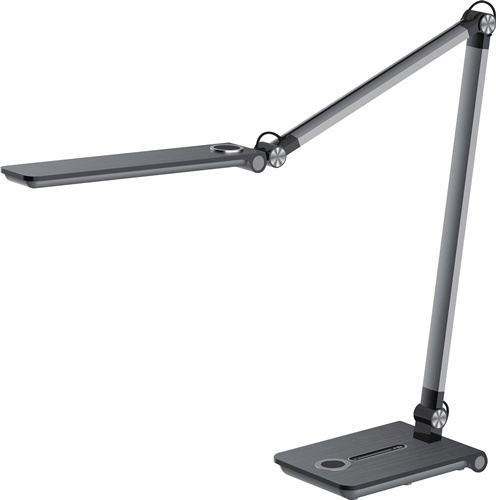 Schreibtischleuchte Wave grau metallic H.max.760mm Standfuß m.LED HANSA