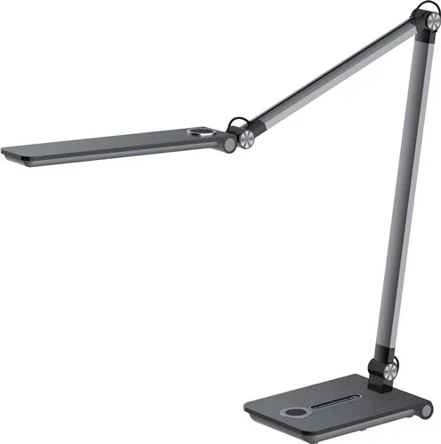 Schreibtischleuchte Wave grau metallic H.max.760mm Standfuß m.LED HANSA