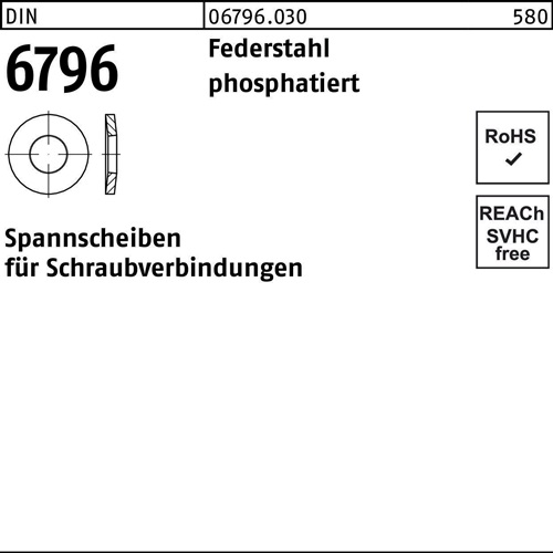 Spannscheibe DIN 6796 8x 18x 2 Federstahl phosphatiert 1000 Stück