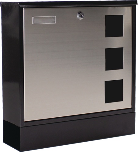 Briefkasten Design H.380mm B.370mm T.120mm schwarz STA DIN C4 ROTTNER