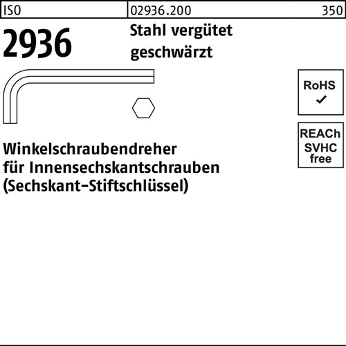 Winkelschraubendreher ISO 2936 Innen-6-kant