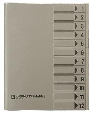 Bene Ordnungsmappe 83800GR DIN A4 12Fächer grau