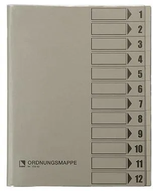Bene Ordnungsmappe 83800GR DIN A4 12Fächer grau