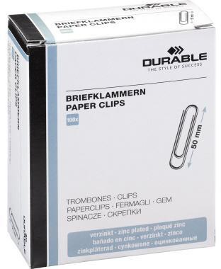 DURABLE Briefklammer 122425 50mm rund verzinkt 100 St./Pack.