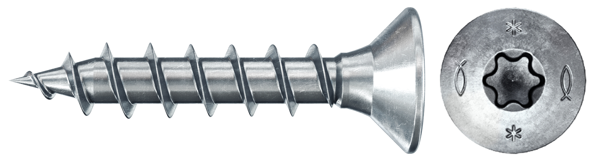 fischer PowerFast FPF II CTF 3,0 x 20 BC 1000 Senkkopf mit Innenstern TX Vollgewinde galvanisch verzinkt, blau passiviert