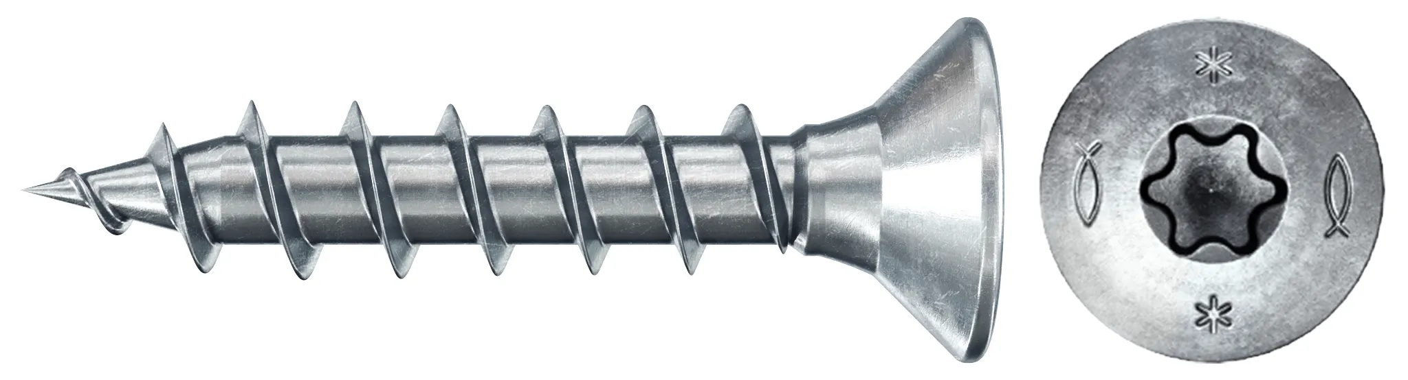 fischer PowerFast FPF II CTF 3,0 x 20 BC 500 Senkkopf mit Innenstern TX Vollgewinde galvanisch verzinkt, blau passiviert