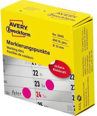 Avery Zweckform Markierungspunkt 3850 10mm magenta 800 St./Pack.