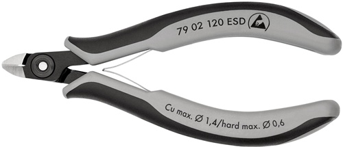 Präzisions-Elektronik-Seitenschneider L.120mm Form 0 Facette ja,sehr kl.pol.