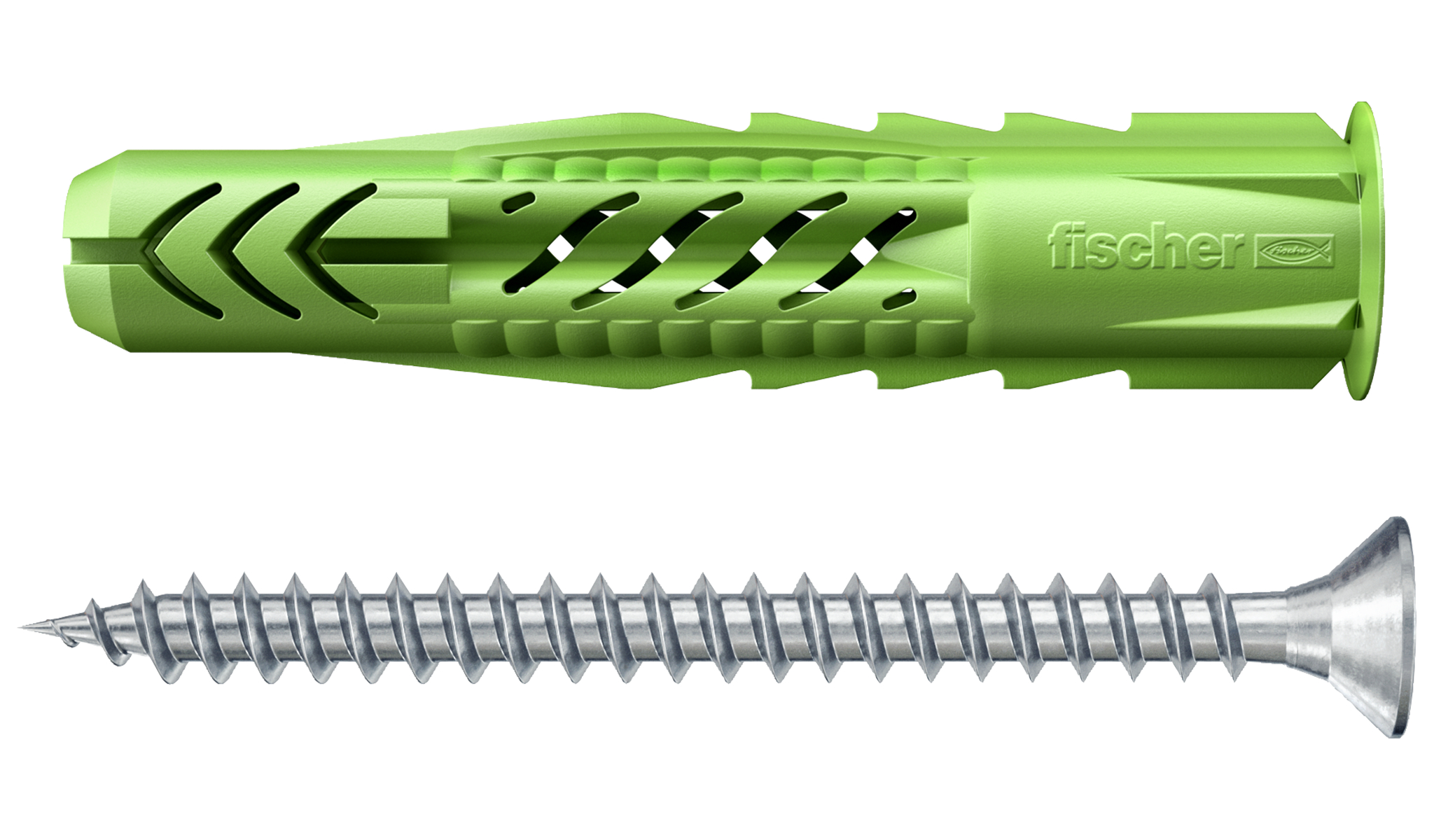 fischer Universaldübel UX Green 6 x 35 R S mit Rand und Edelstahlschraube A2