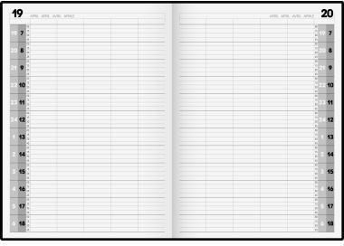 BRUNNEN Buchkalender Agenda 24 1078811 A4 1T/1S sw