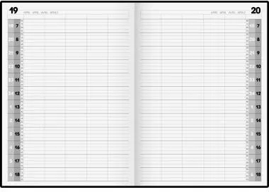 BRUNNEN Buchkalender Agenda 24 1078811 A4 1T/1S sw