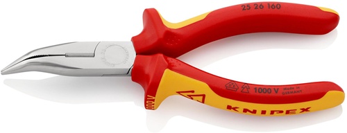 Flachrundzange L.160mm 40Grad gew.VDE Mehrkomp.-Hüllen KNIPEX