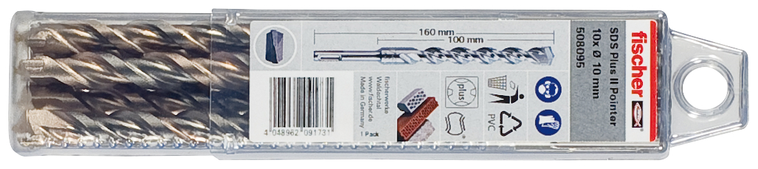fischer Hammerbohrer SDS Plus II 8/100/160 XP10 (10er Pack)