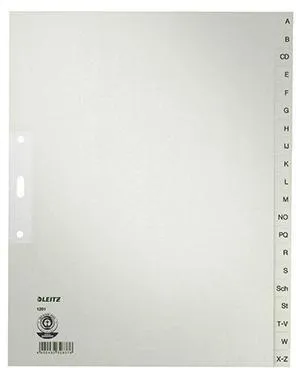 Leitz Register 12010085 DIN A4 A-Z volle Höhe Tauenpapier grau
