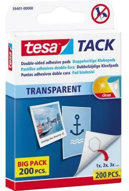 tesa Klebepad Tack 59401-00000 10x10mm transparent 200 St./Pack