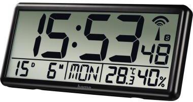 Hama Funkwanduhr Jumbo 00186352 digital schwarz