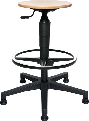 Drehhocker m.Gleiter Buche Sitz-H.540-800mm TOPSTAR