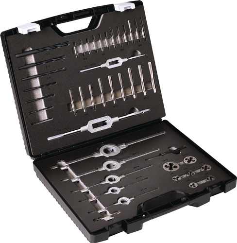 TECWERK Gewindeschneidzeugsatz M3-M12 44tlg.HSS Ku.-Kass.