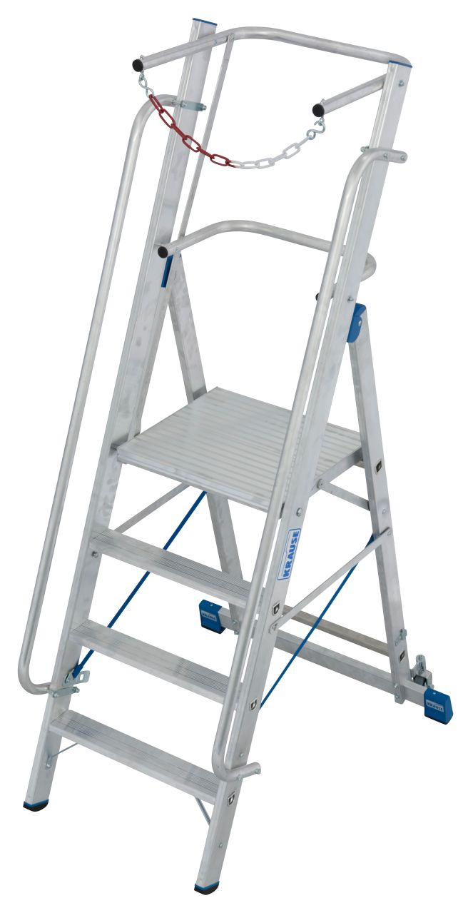 Krause STABILO Stufen-StehLeiter mit großer Standplattform und Sicherheitsbügel 1x4 Stufen