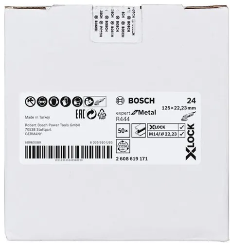 Bosch Fiberschleifscheibe X-LOCK R444 Expert for Metal D.125mm Körnung 24