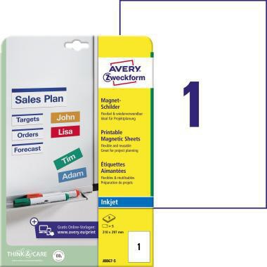 Avery Zweckform Magnetschild J8867-5 210x297mm 5St.