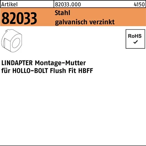 Montagemutter R 82033 HBFF08 Stahl galv.verz. 1 Stück LINDAPTER