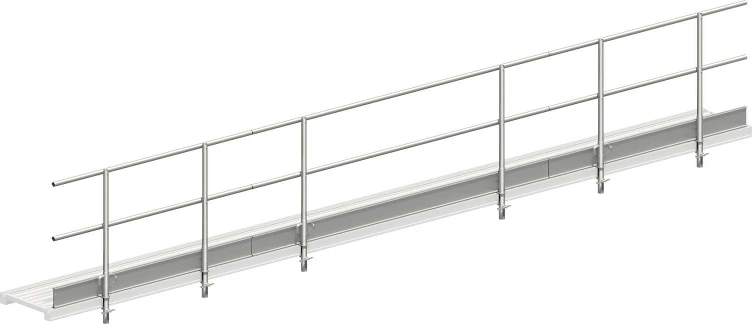 Layher Dreiteiliger Seitenschutz für Alu-Steg 600 1348710 mit Länge: 7,1 m (einseitig)