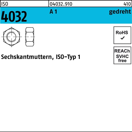 Sechskantmutter ISO 4032 M2,5 A 1 100 Stück