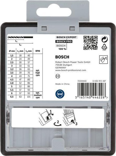 Bosch Metallbohrer-Set PRO Metal HSS-G 13tlg.D.1,5-6,5mm Gr.C