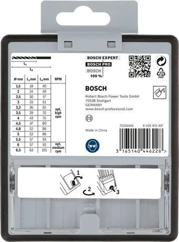 Bosch Metallbohrer-Set PRO Metal HSS-G 13tlg.D.1,5-6,5mm Gr.C