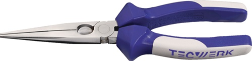 Flachrundzange L.200mm pol.ger.Mehrkomp.-Hüllen TECWERK