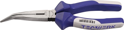 Flachrundzange L.200mm pol.40Grad gew.Mehrkomp.-Hüllen TECWERK