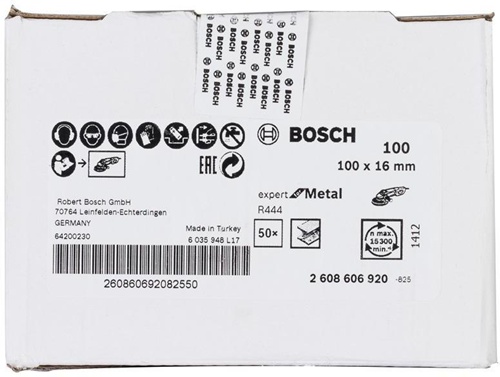 Bosch Fiberschleifscheibe EN13743 Expert for Metal D.100mm Körnung 100 Korund