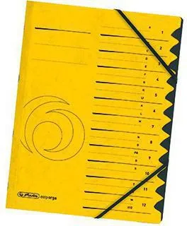 Herlitz Ordnungsmappe 10843340 DIN A4 12 Fächer Karton gelb