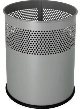 helit Papierkorb H2515799 26x31,5cm 15l rund Metall silber