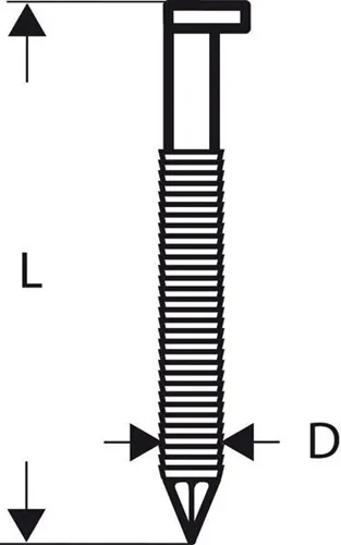 Bosch Streifennagel SN34DK 90R 2500-tlg.Schaft-D.3,1mm L.90mm D-Kopf blank gerillt