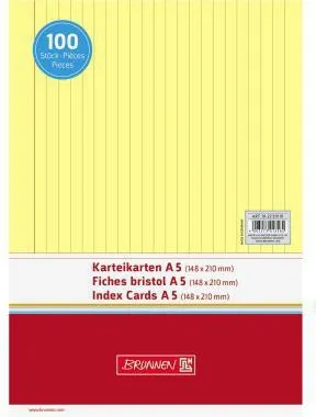 BRUNNEN Karteikarte 102250110 DIN A5 liniert ge 100 St./Pack.