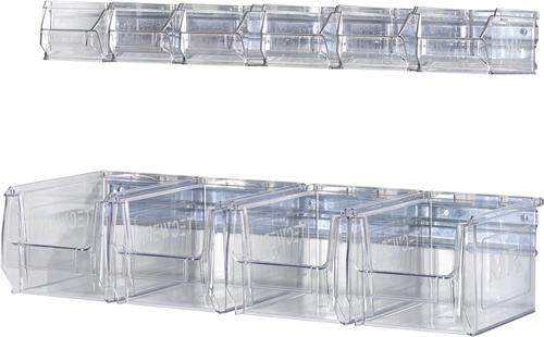 TECWERK Wandschiene mit Sichtlagerkästen 