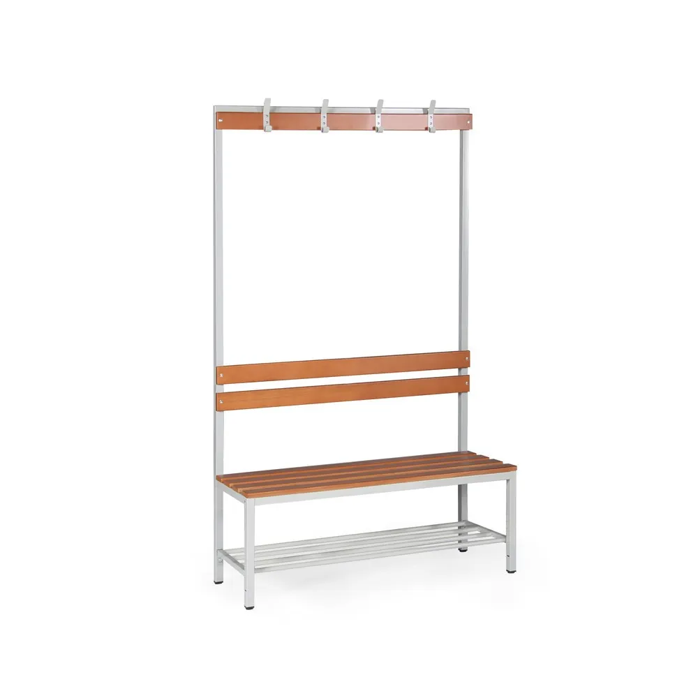 HEMMDAL Umkleidesitzbank, 1-seitig, Länge 1.200 mm, 4 Haken