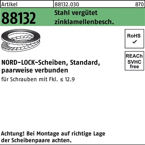 Unterlegscheibe R 88132 geklebt NL 4 Sta zinklamellenb. 200St NORD-LOCK