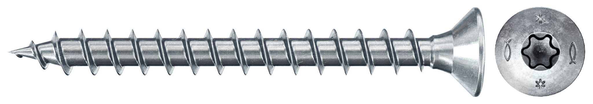 fischer PowerFast FPF II CTF 3,0 x 35 BC 200 Senkkopf mit Innenstern TX Vollgewinde galvanisch verzinkt, blau passiviert