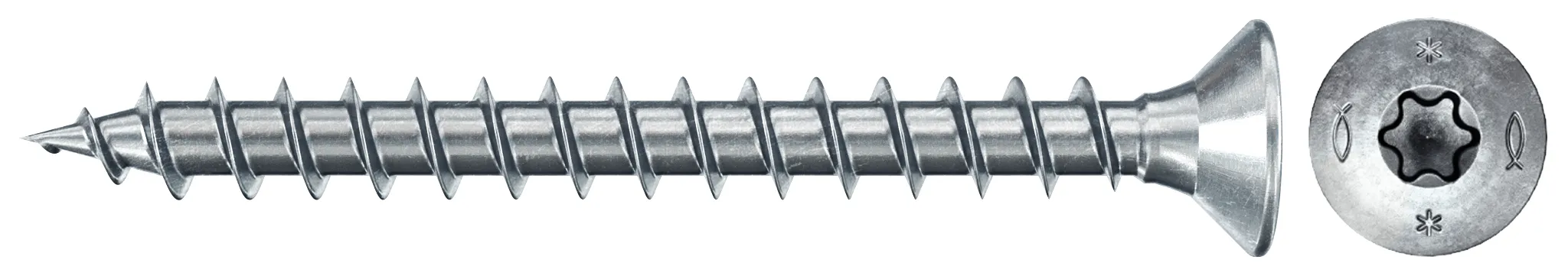 fischer PowerFast FPF II CTF 3,0 x 25 BC 500 Senkkopf mit Innenstern TX Vollgewinde galvanisch verzinkt, blau passiviert